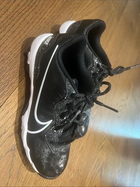 Nike Kids Black Sneakers with White Swoosh